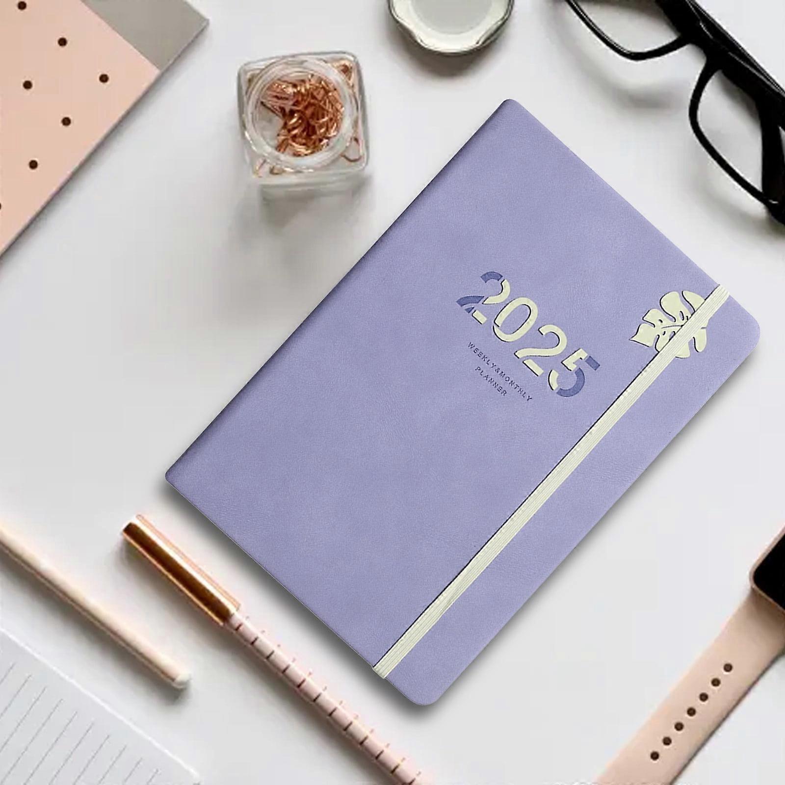 EGYMEN 2025 Weekly Notebook Planner: Academic Year Schedule, Scrapbook-Style with Strap, Perfect for Students and Business Travel Journal