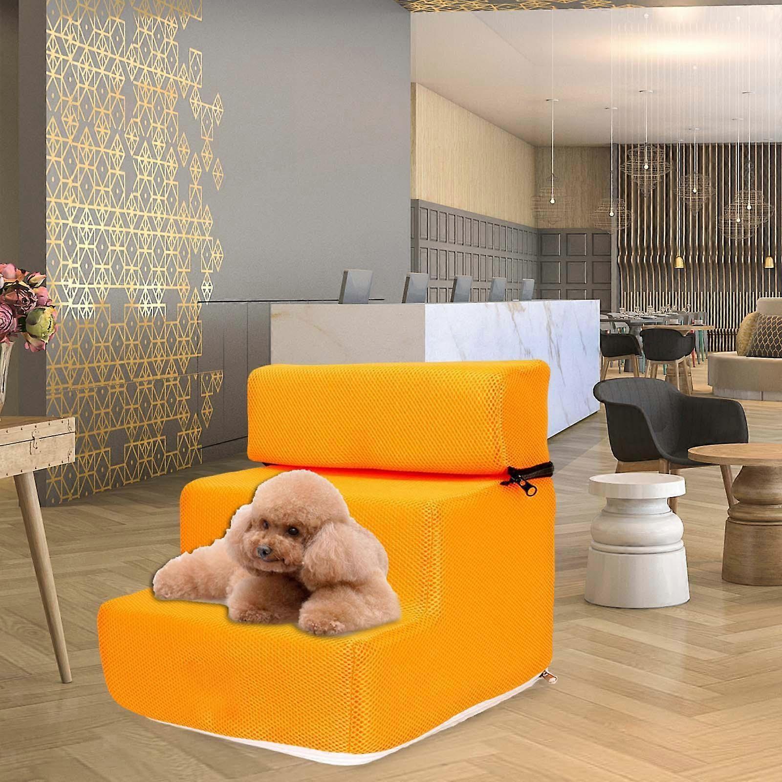 Comfortable Dog Stairs Ladder Ramp Removable Cover Step for Bed