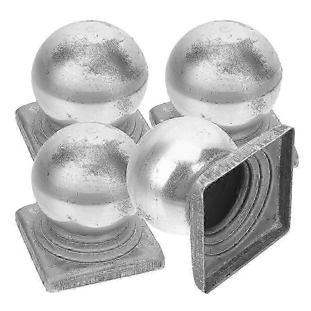 Metal Post Railing Caps Ball Shaped Post Caps For Railing Outdoor Use 4Set