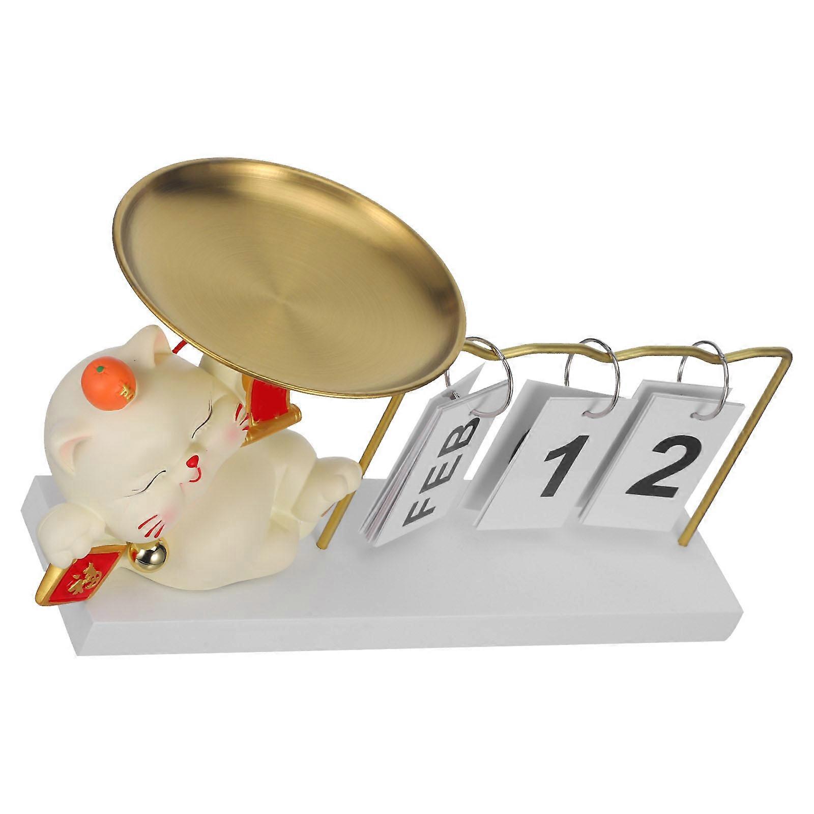 Wooden Snack Plate 2Pcs with Calendar for Storage Use