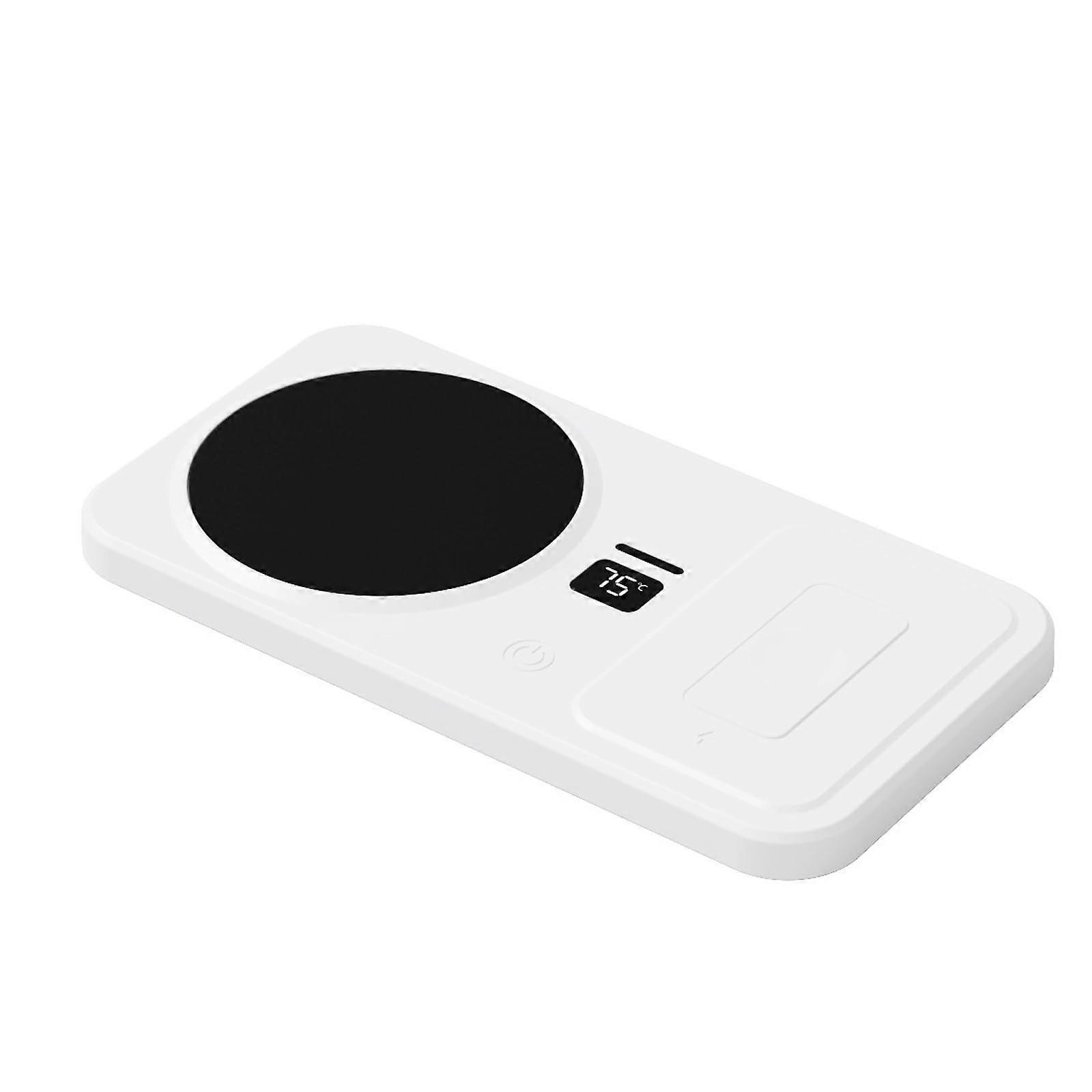 3Temp Cup Warmer Pad With 22.5W ABS Heating Plate For Coffee And Devices MultiDevice Charging White