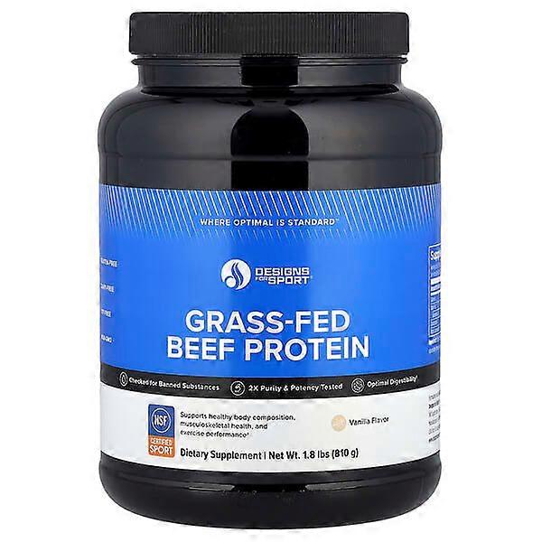 Designs For Health, Designs For SportÃÂÃÂÃÂÃÂ®, Grass-Fed Beef Protein, Vanilla, 1.8 lbs (810 g)