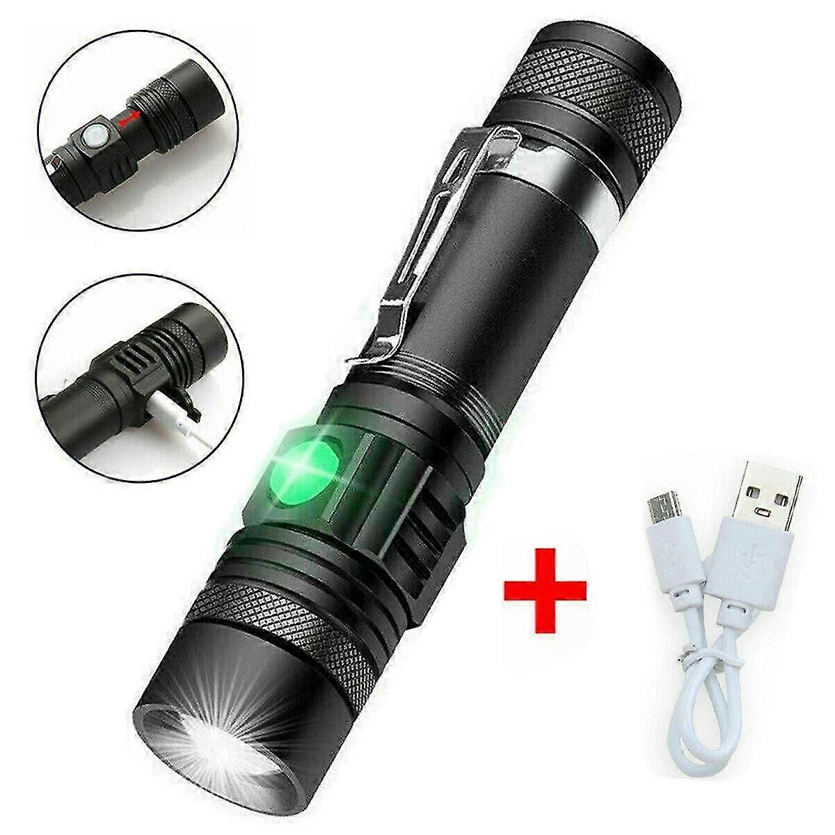 90000lm Led Super Bright Tactical Linterna Zoomable con batería recargable