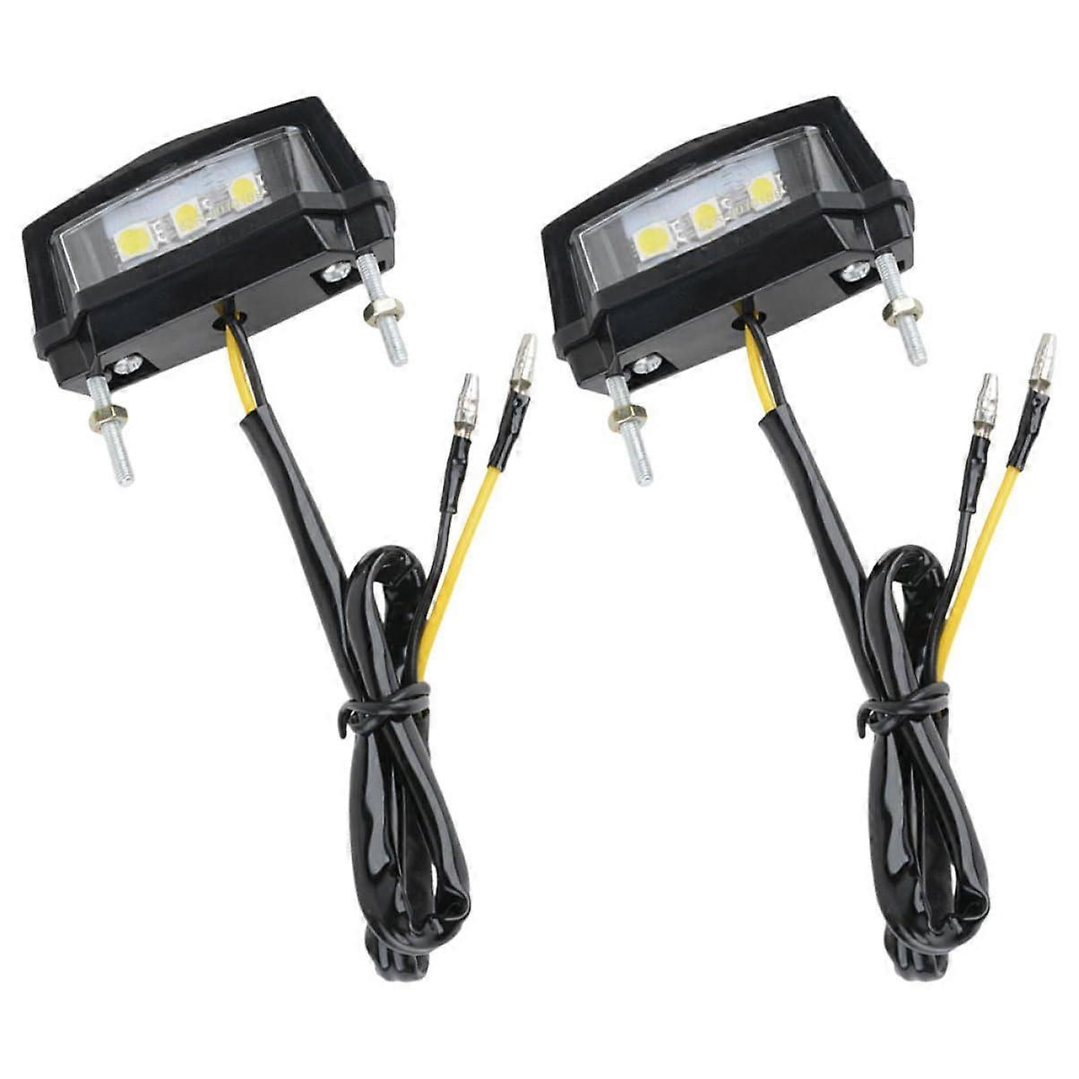 LED Motorcycle License Plate Light 2Pack, Trailer Replacement Taillight, Universal Fit, Night Visibility