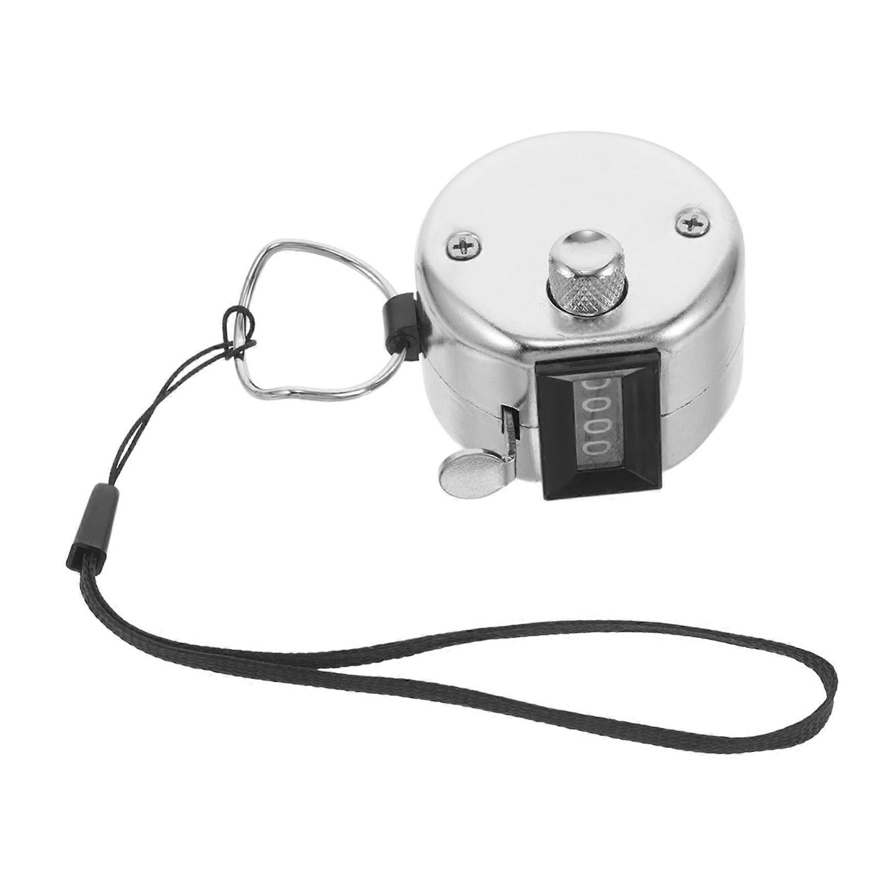 Traffic Counter 4Digit Clicker For Golf, Manual Metal Counting Tool, Silver