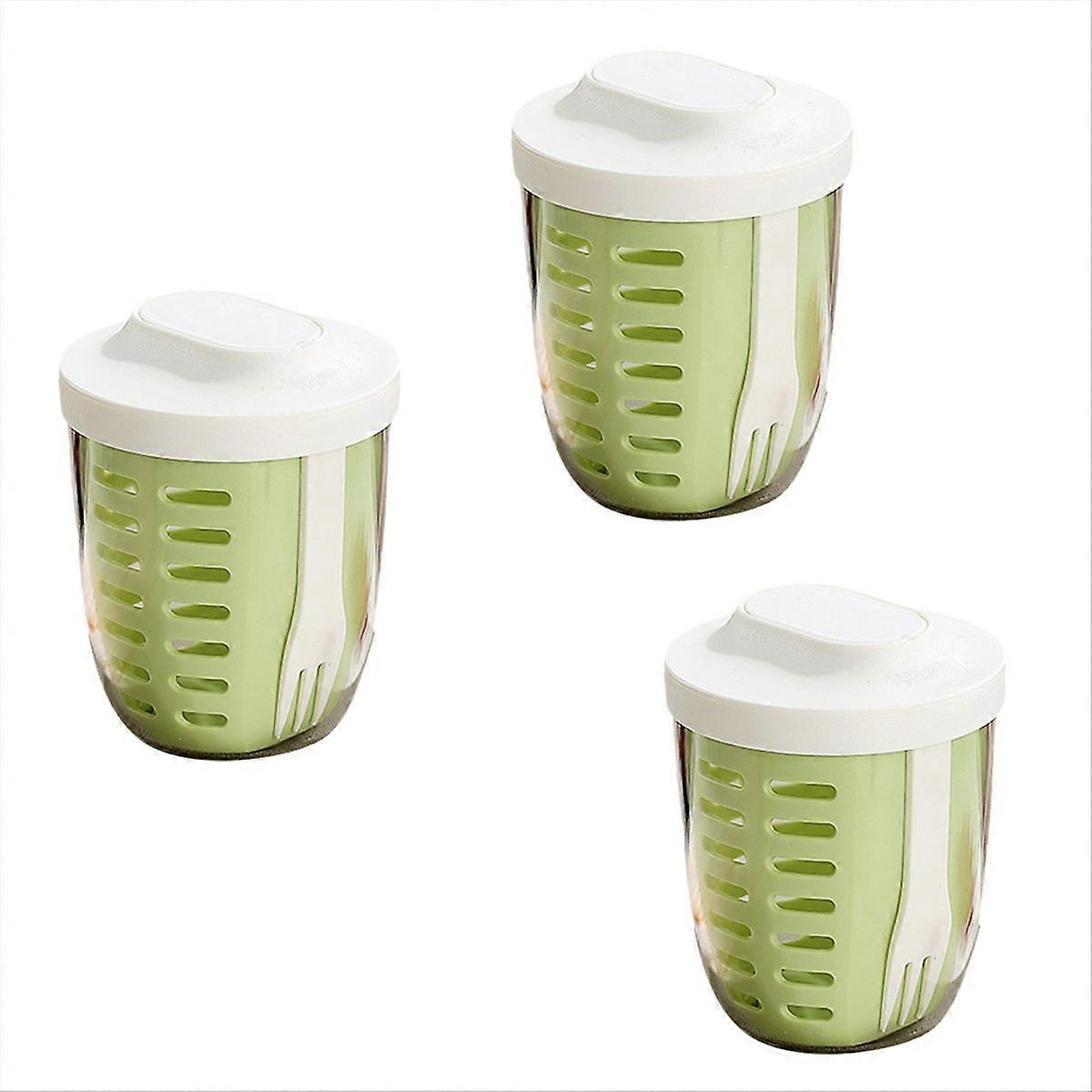 Salad cup, picnic fruit cup, double-layer drain cup,green