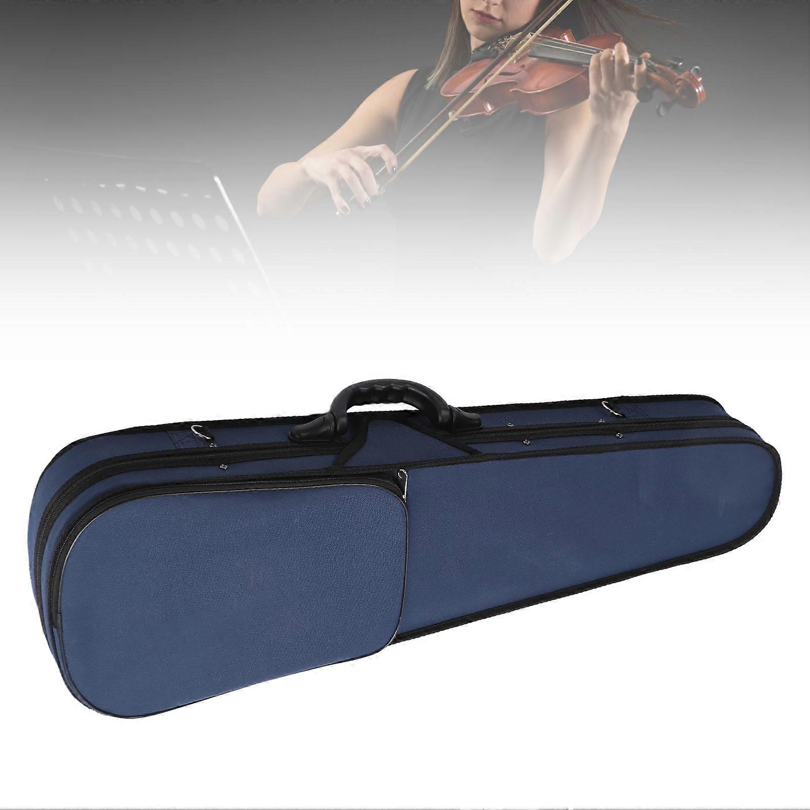 Violin Hard Case Triangle Oversized Oxford Cloth Pressure Resistant Hard Shell Violin Case with Humidity Meter 