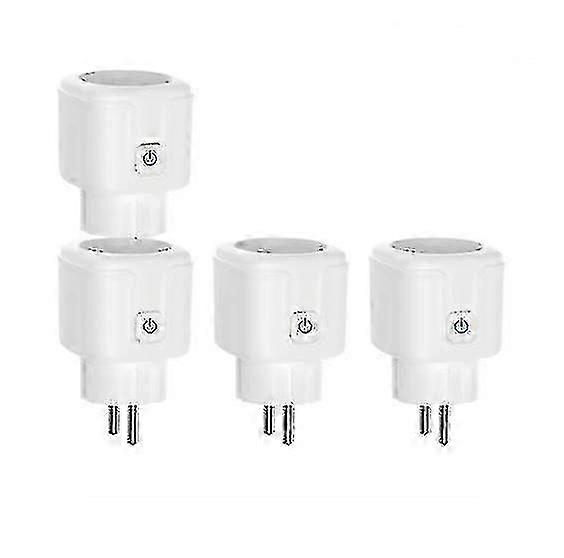 4pcs Plug Eu 16a Adapter Power Monitor Smart App Remote Control Tuya Smart For Alexa Google Home Assistant