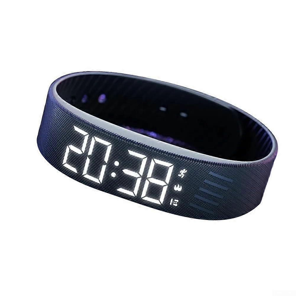 Silent Vibration Alarm Smart Watch IP65 Waterproof With Sleep Monitor, Step Counter, USB Charging, Black