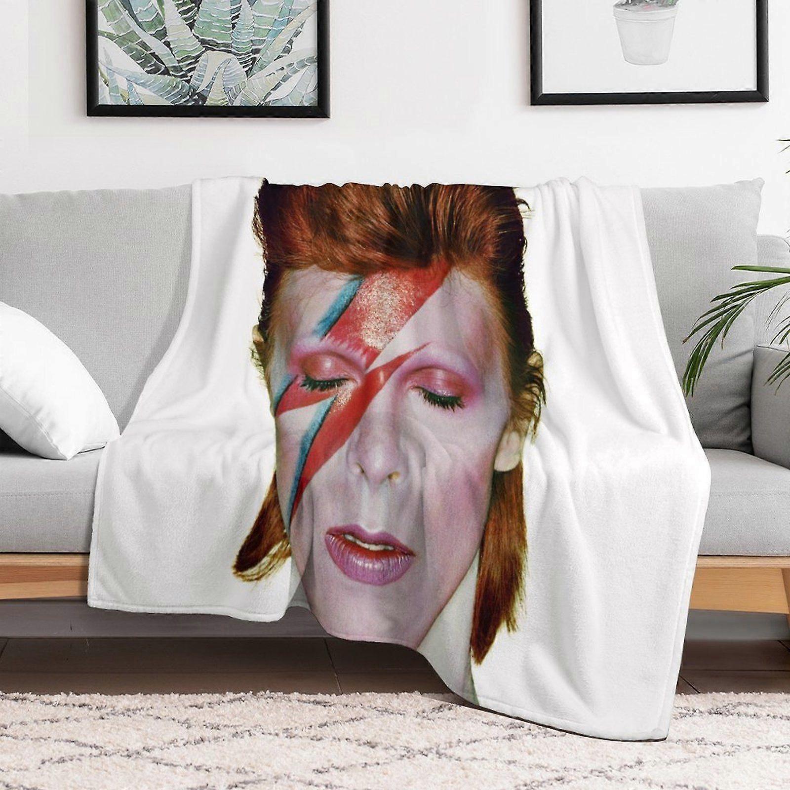 David bowie sandfrei Soft Velvet Blanket for Winter Travel Lounge Sofa Quick Drying Foldable No Shedding