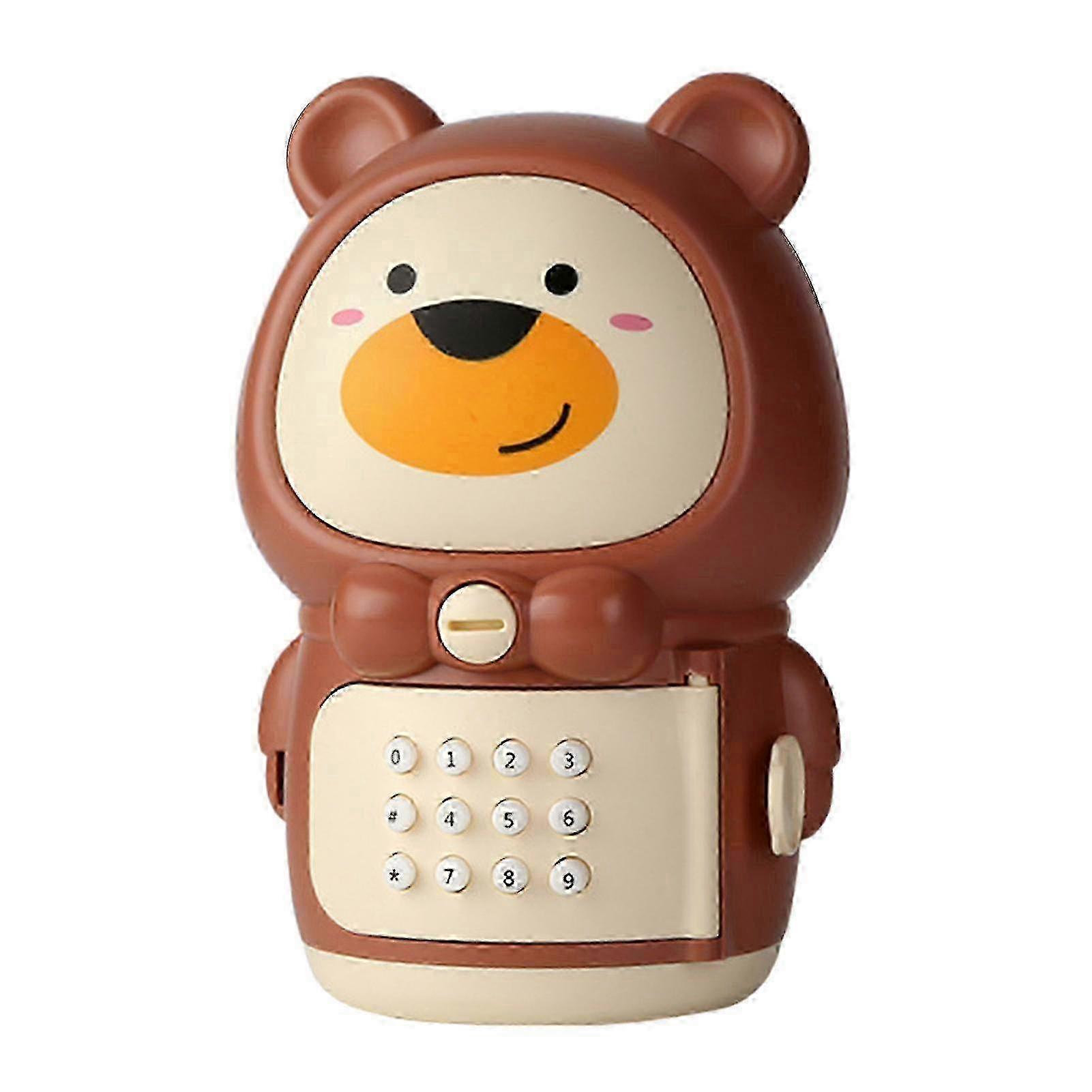 Children Piggy Bank With Music Function Password Unlock Large Capacity In-and-out Money Saving Pot Cute Cartoon Animal Money Saving Jar Boys