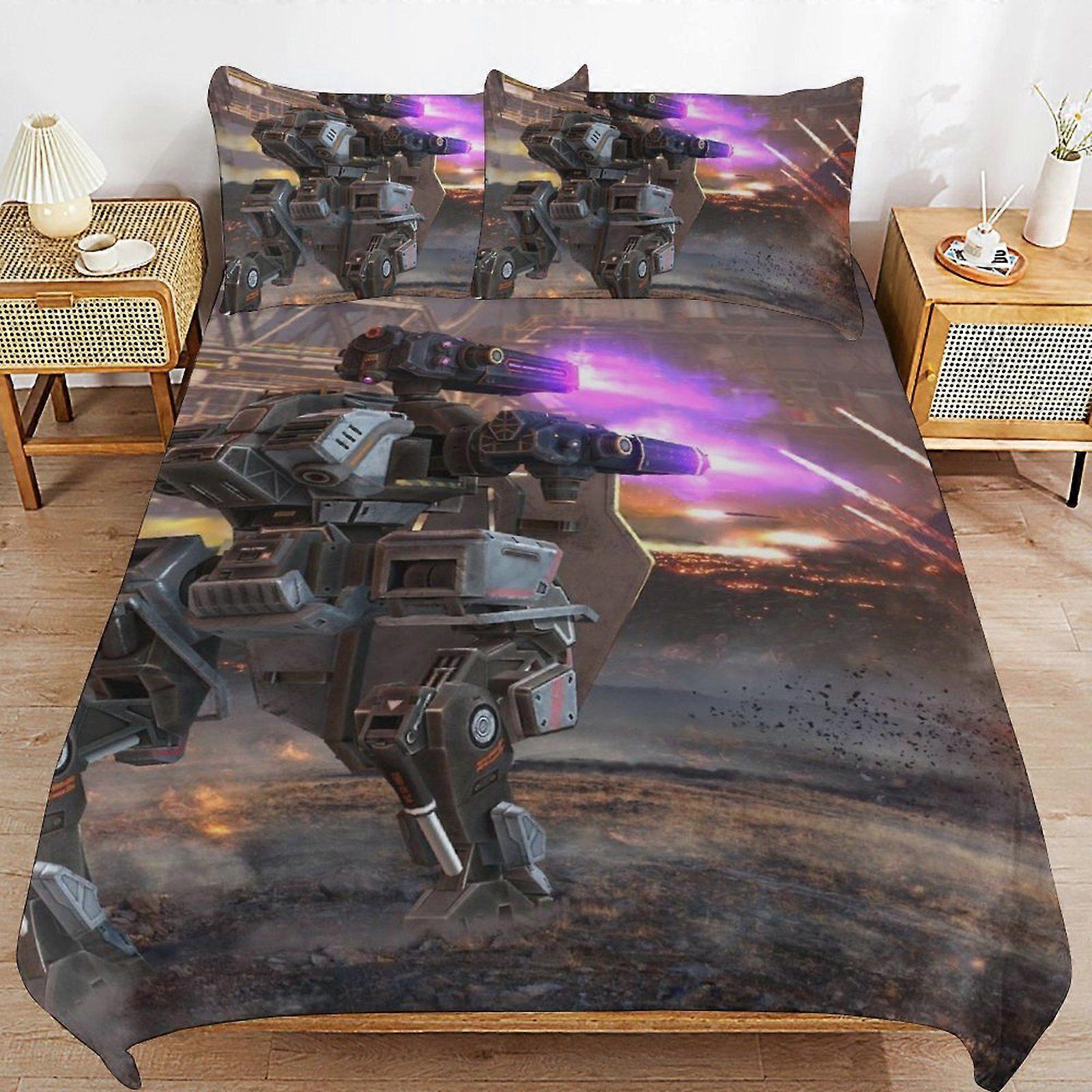 d218 War of the Robots Machine Washable Easy Zip Soft Bedding Support Consistent Layer Duvet Cover Sets Choice b218