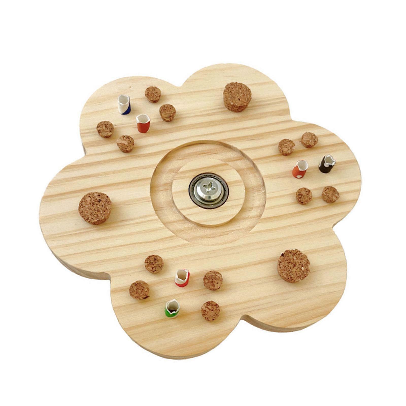 Bird Wood Block Rotating Toy Grinding Cork Toy Standing Perch for Small Pet and Bird Cage Accessories Fun Enrichment Toy Multicolor