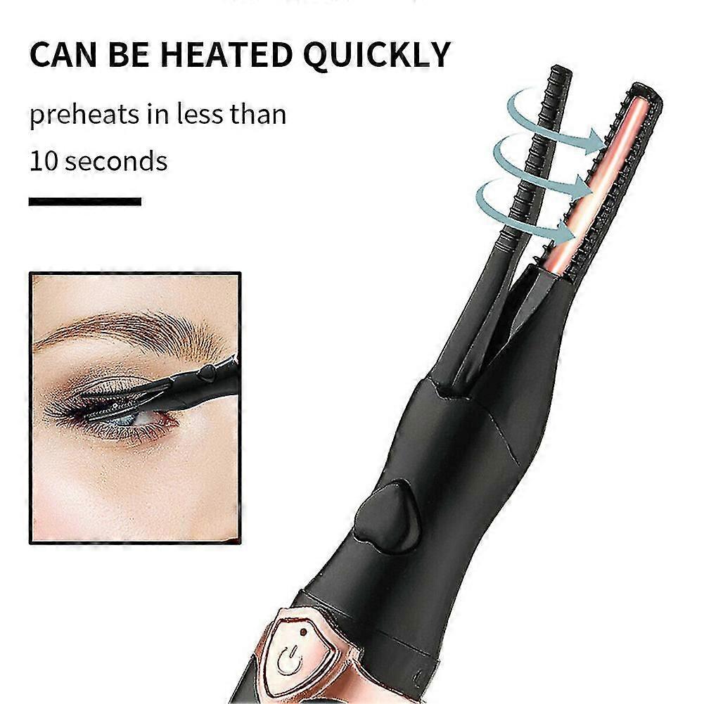USB Rechargeable Electric Heated Eyelash Curler Long Lasting Makeup Tool