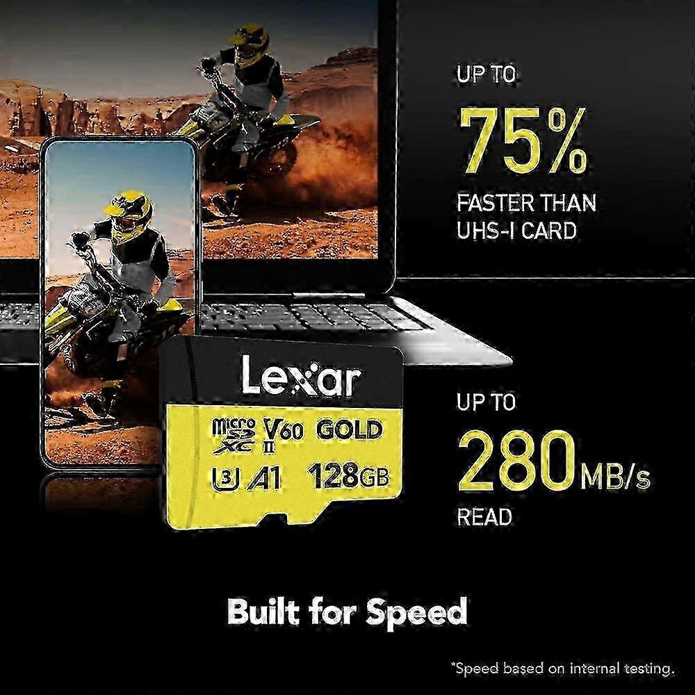 LEXAR Gold 128GB U3 High Speed TF Card Phone Tablet 280MB/s Read Speed Memory Card
