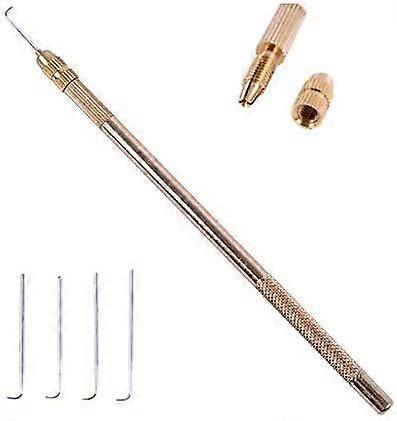 4 Pieces Ventilating Needles + 1 Brass Bracket for Lace Wig Making