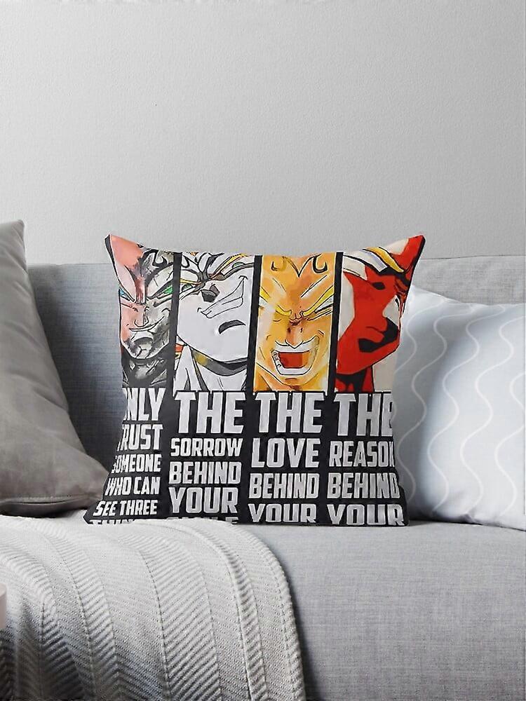 Capas de almofada com citação de Dragon Ball Vegeta AIVO, capas de almofada para sofá, polegadas, dois lados
