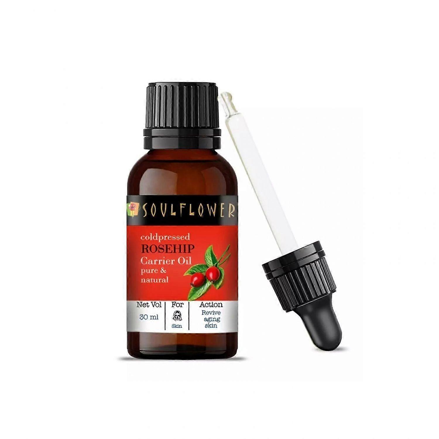Rosehip oil cold pressed (30 ml), Cold Pressed Rosehip Oil, Soulflower