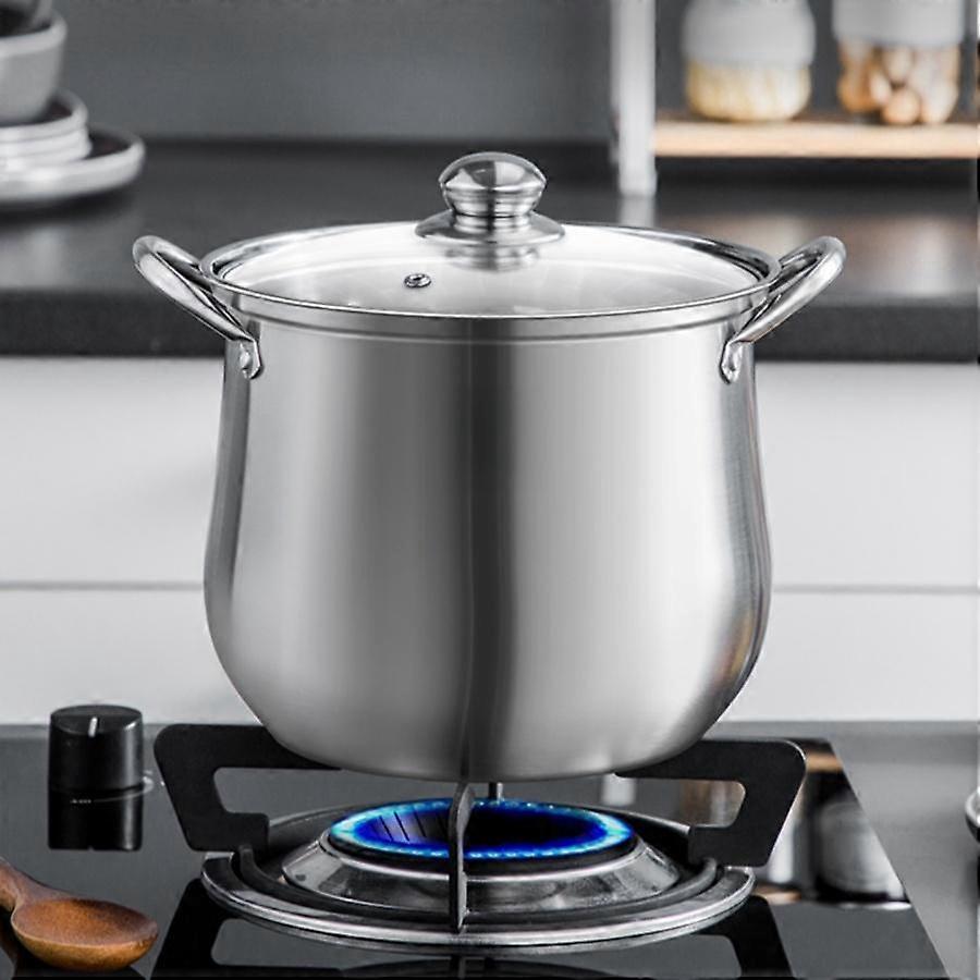 304 Stainless Steel Tall Soup Pot Anti Overflow Design Large Capacity Cooking Pot Home Commercial Use Multi Purpose Cookware Induction Ready Durable
