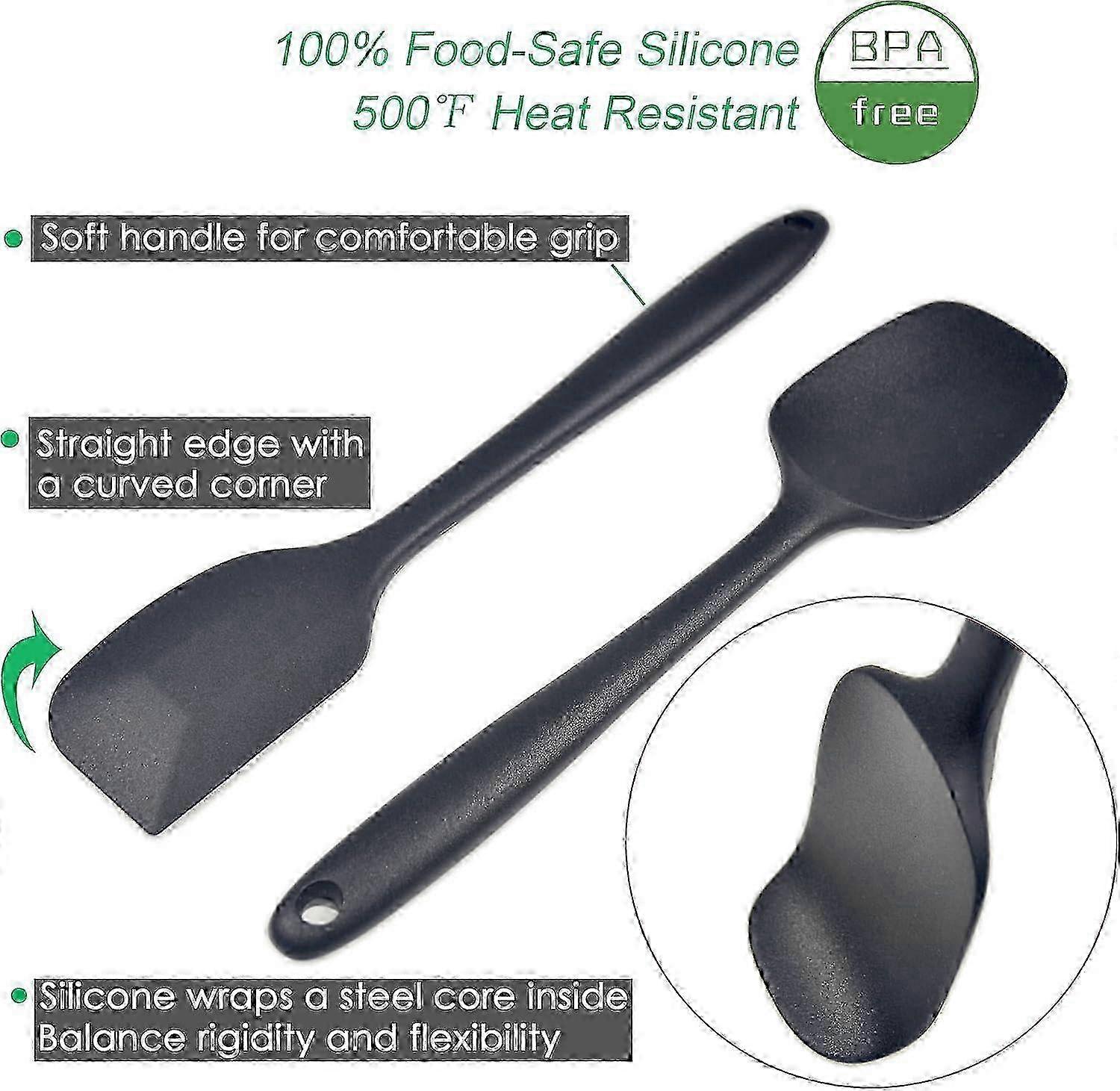 6 Set Silicone Heat Resistant Professional Spatula for Nonstick Cookware Seamless and BPA Free 2025