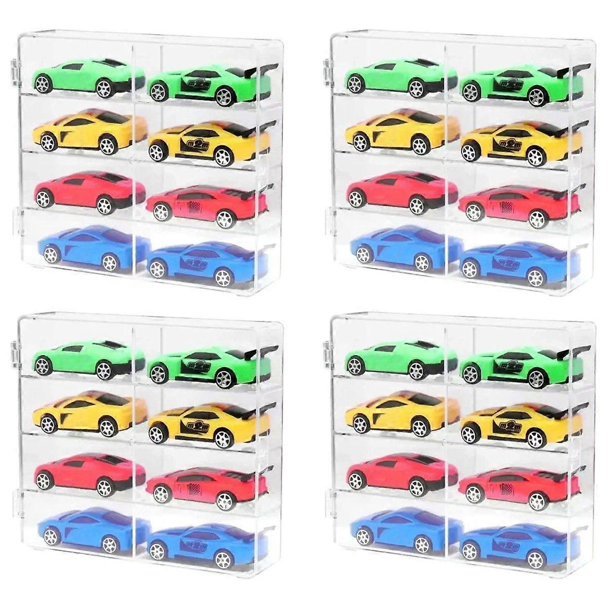 Car Display Box 1:64 for Car Model Toy 8 Grid Cabinet Rack Dustproof Stackable Car Storage Boxes