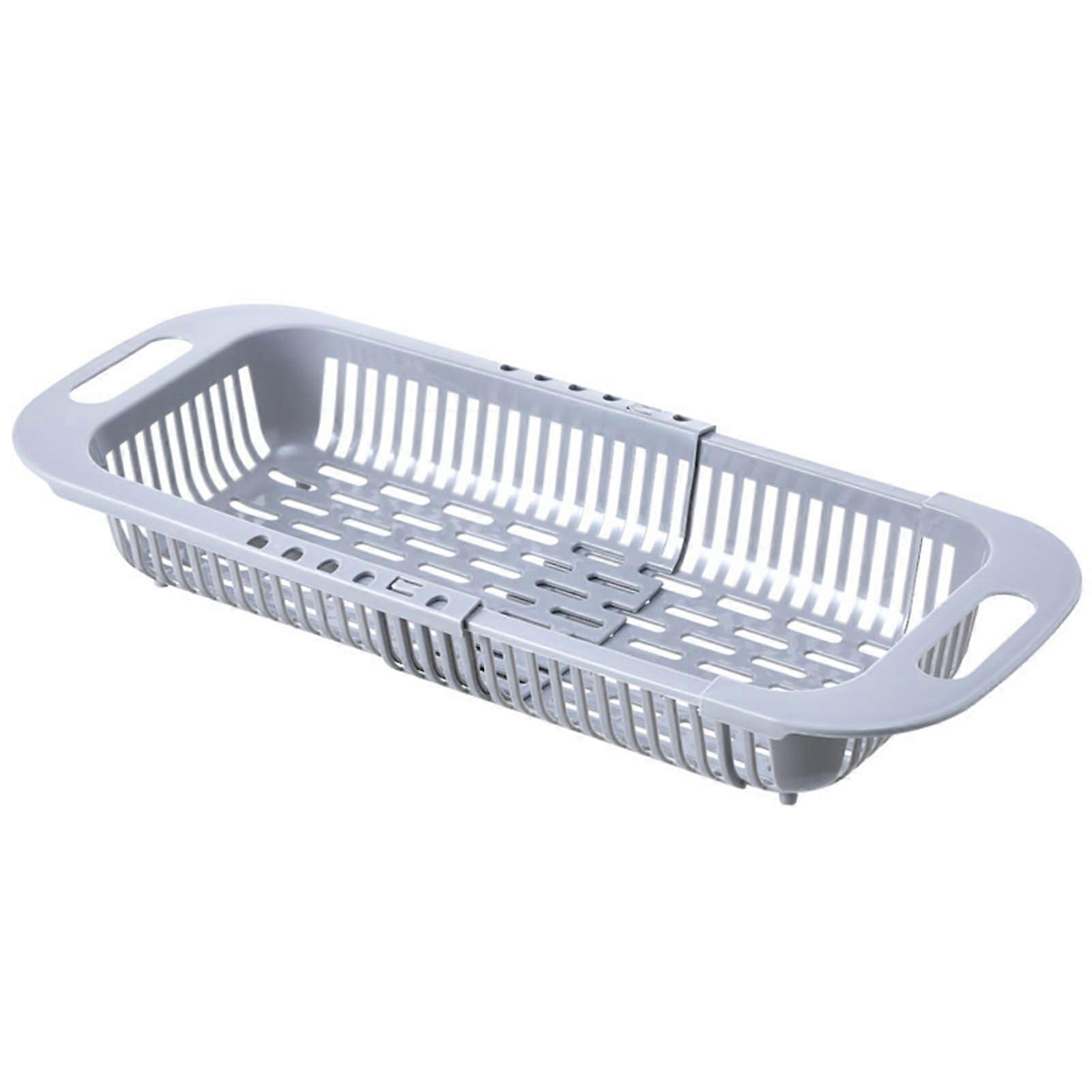 Dish Drying Rack Over Sink with Expandable Telescopic Design for Kitchen Counter Organization Grey