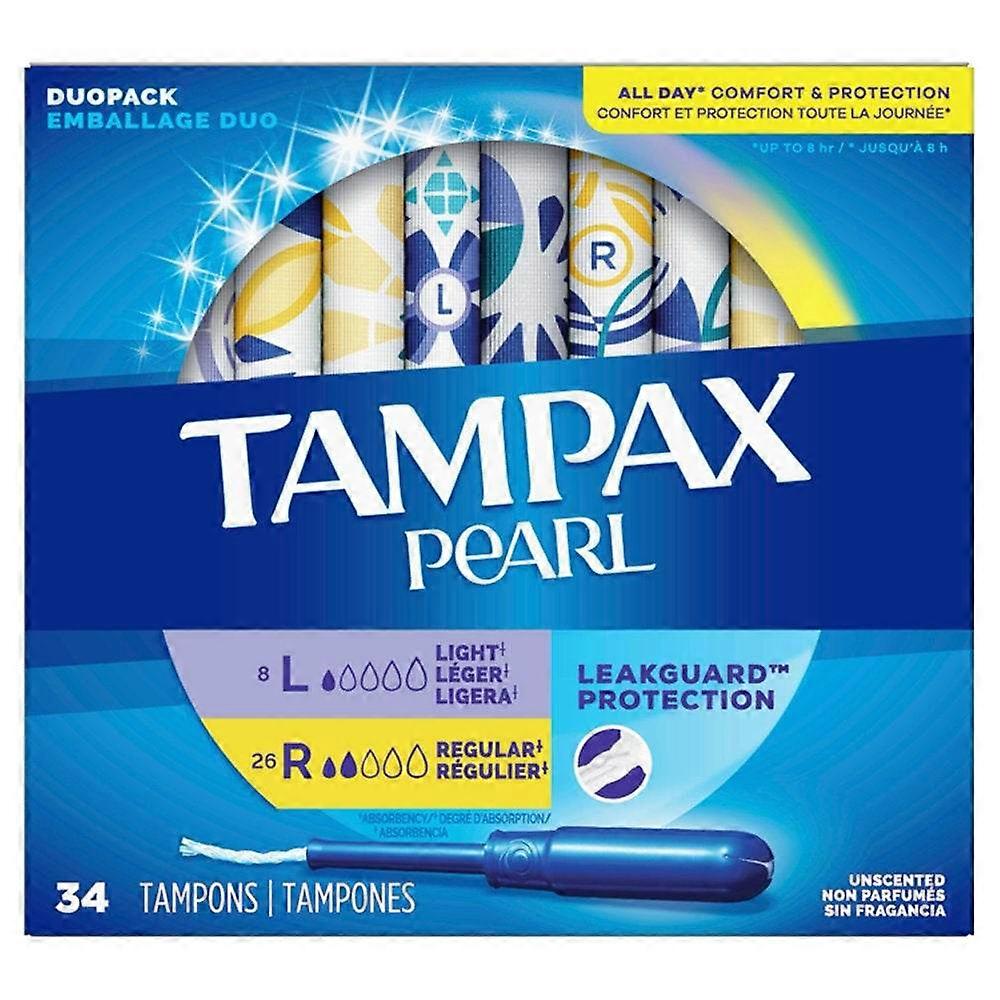 Tampax Pearl Light &; Ταμπόν Κανονικής Απορροφητικότητας, Duopack, Άοσμο, 34 Ea