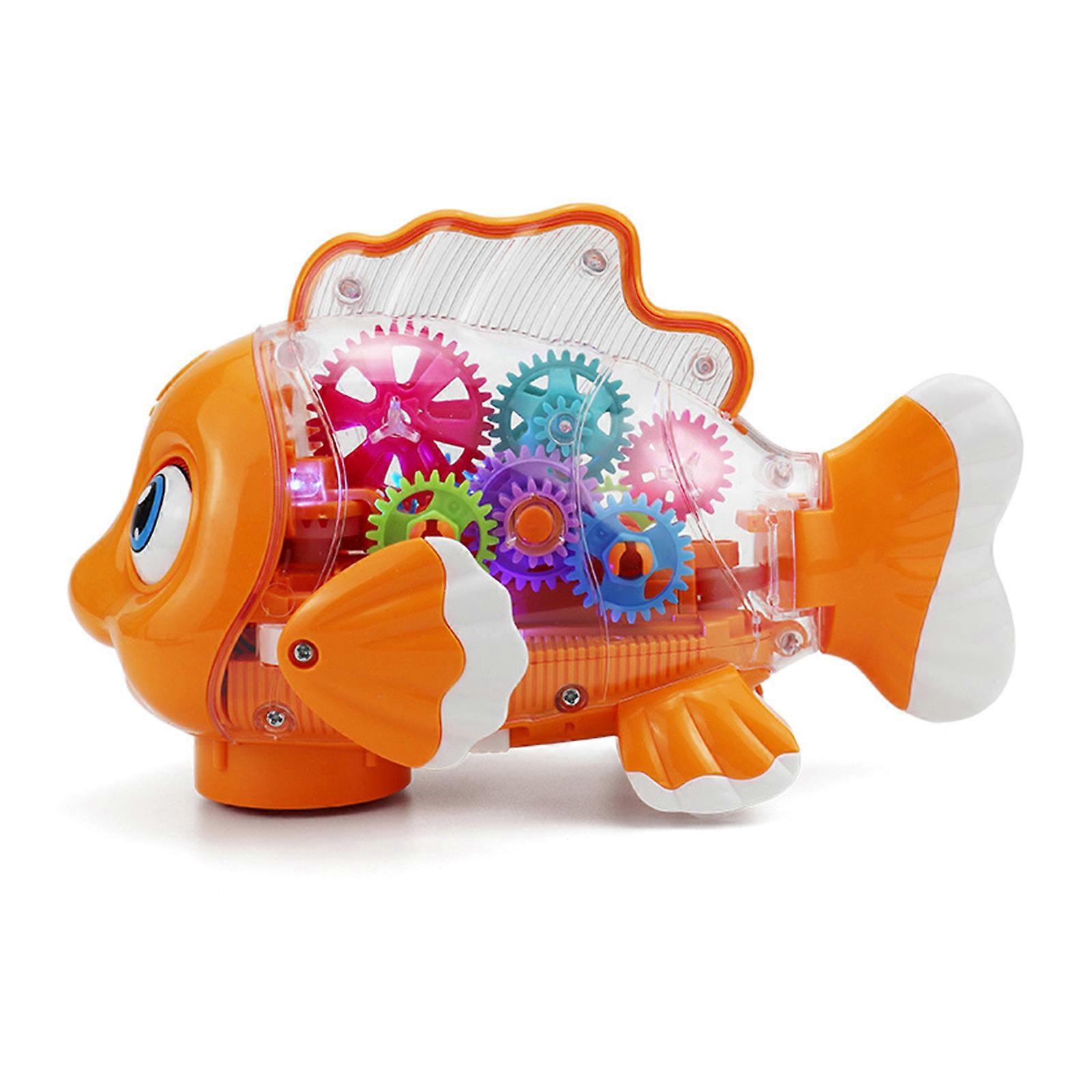 Motorized LED Fish Toy With Adjustable Music And Light Effects Supports Early Childhood Skill Building Activities Multicolor