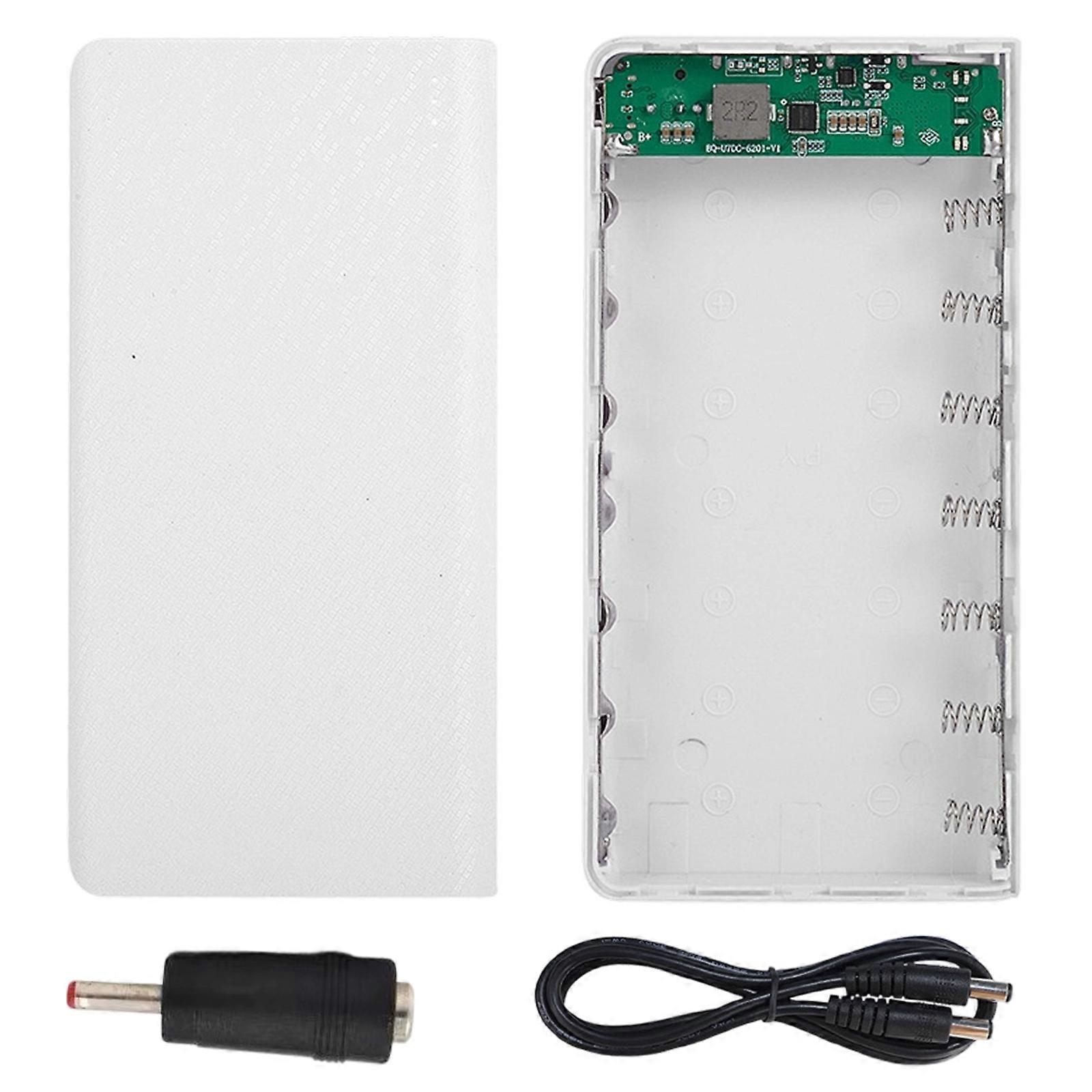 7 Slot 18650 Mobile Battery Removable Battery Compartment Not Welding Required Various Device Charging Solution  White