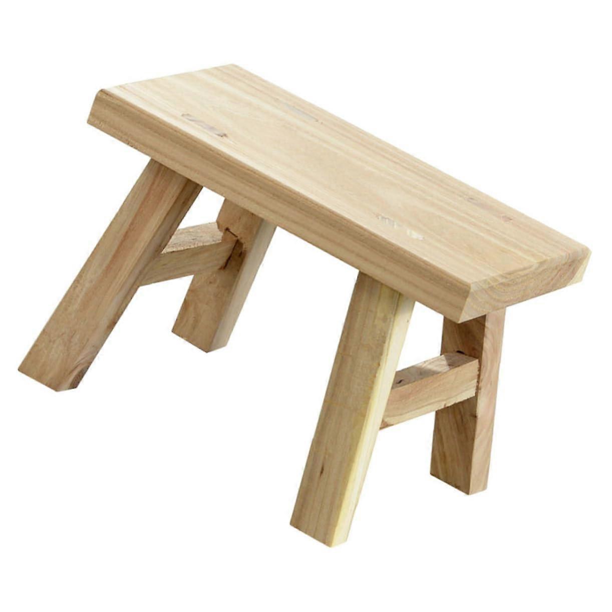 19cm Wooden Step Stool for Kids Solid Wood Rectangular Seat for Home and Preschool