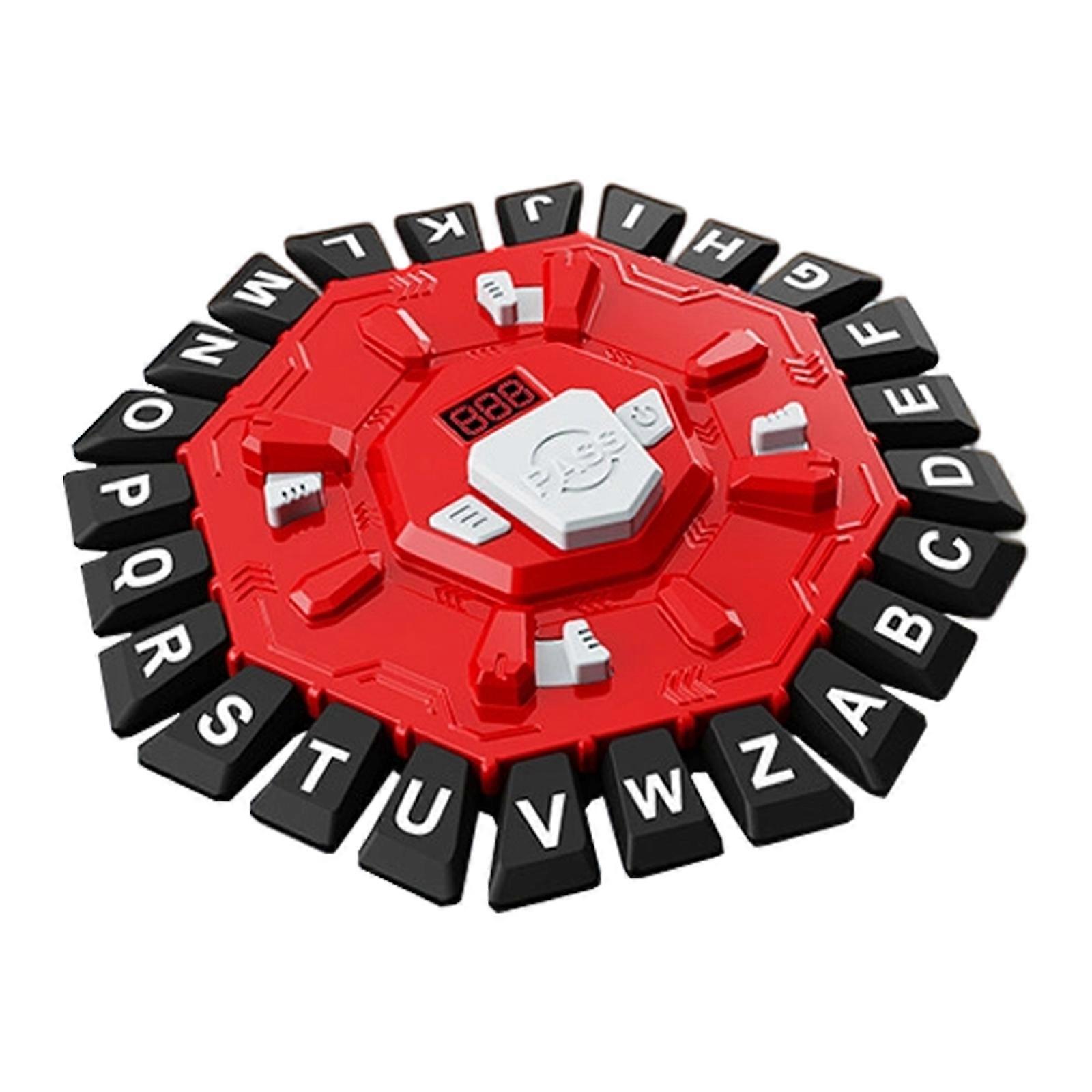 Quick Thinking Letter Pressing Puzzle Game Rhythm Turntables Toy Fast-Paced alphabets Game Board Enduring  Red