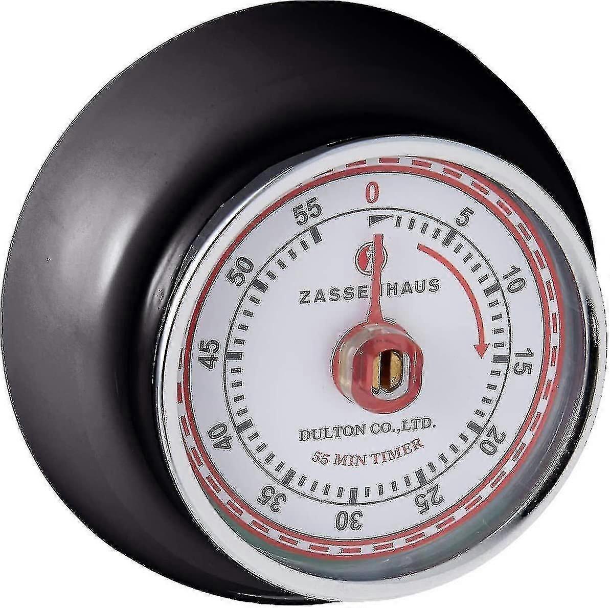 Magnetic Retro Kitchen Timer, Classic Mechanical Cooking Timer (red)