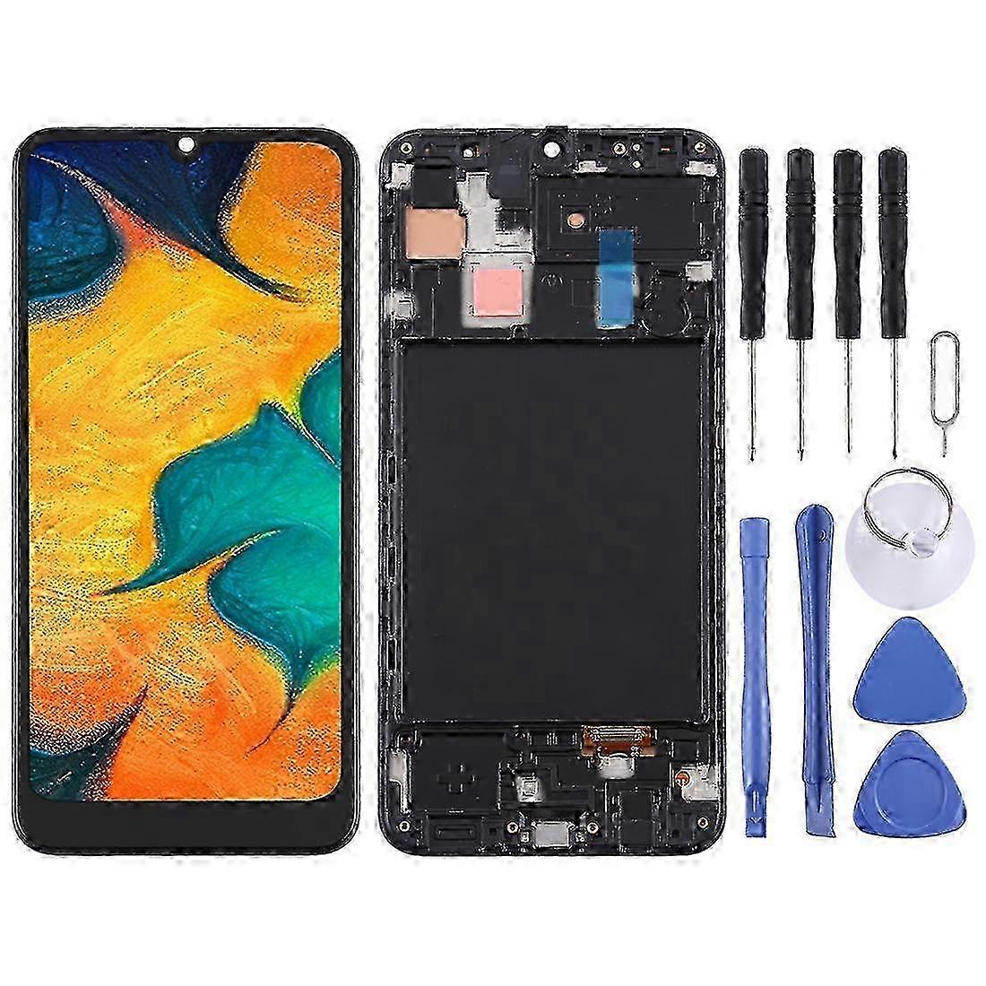 w TFT LCD Screen for Samsung Galaxy A30 Digitizer Full Assembly with Frame (Black)