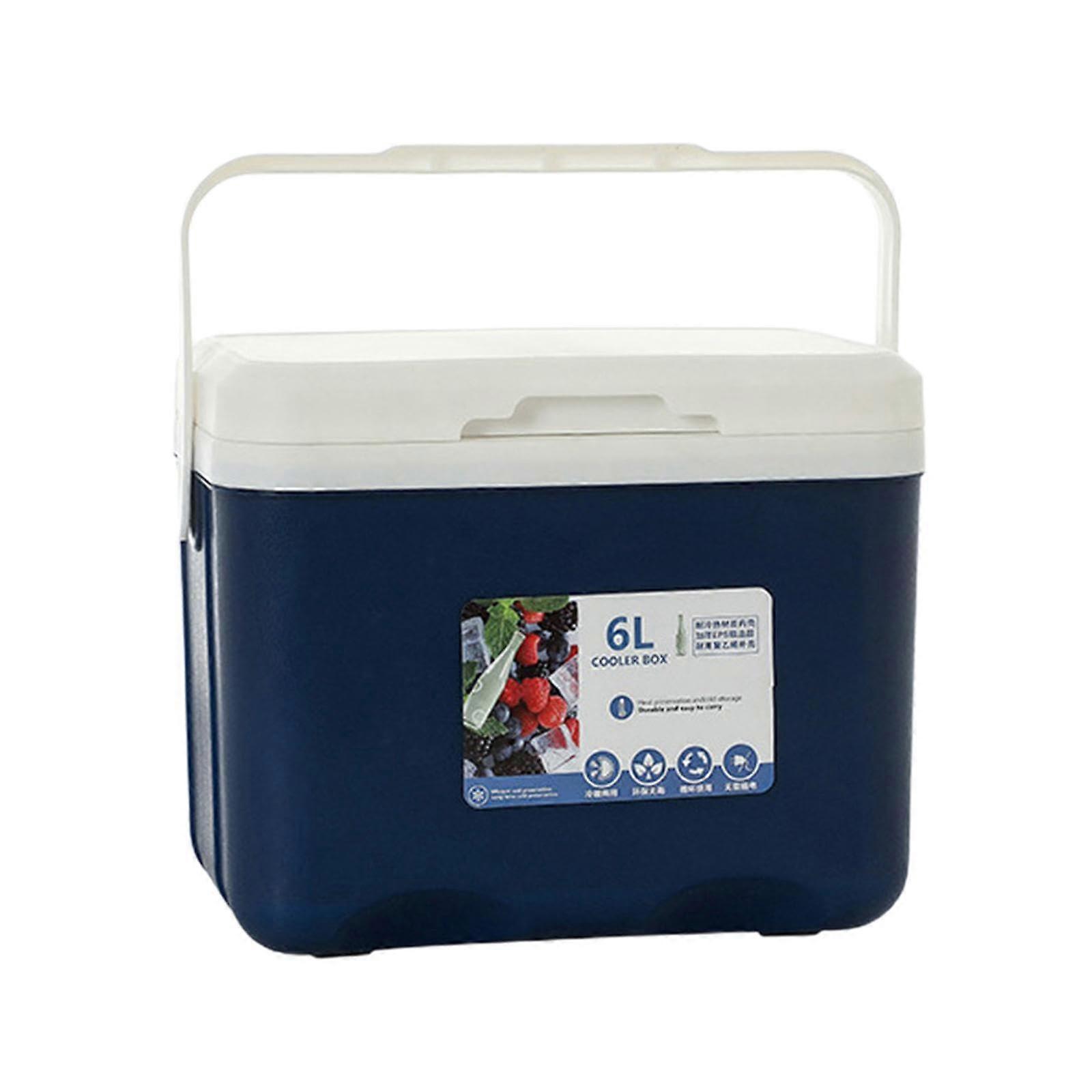 Insulated Cooler Box 6L Portable Ice Chest with Handle for Camping Picnic Fishing Boat Food Storage Blue