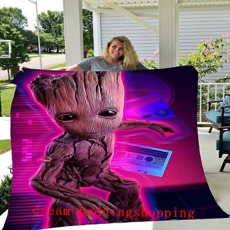 Guardians of the Galaxy Groot Fleece Throw Blanket Warm Plush Cozy Sofa Blanket