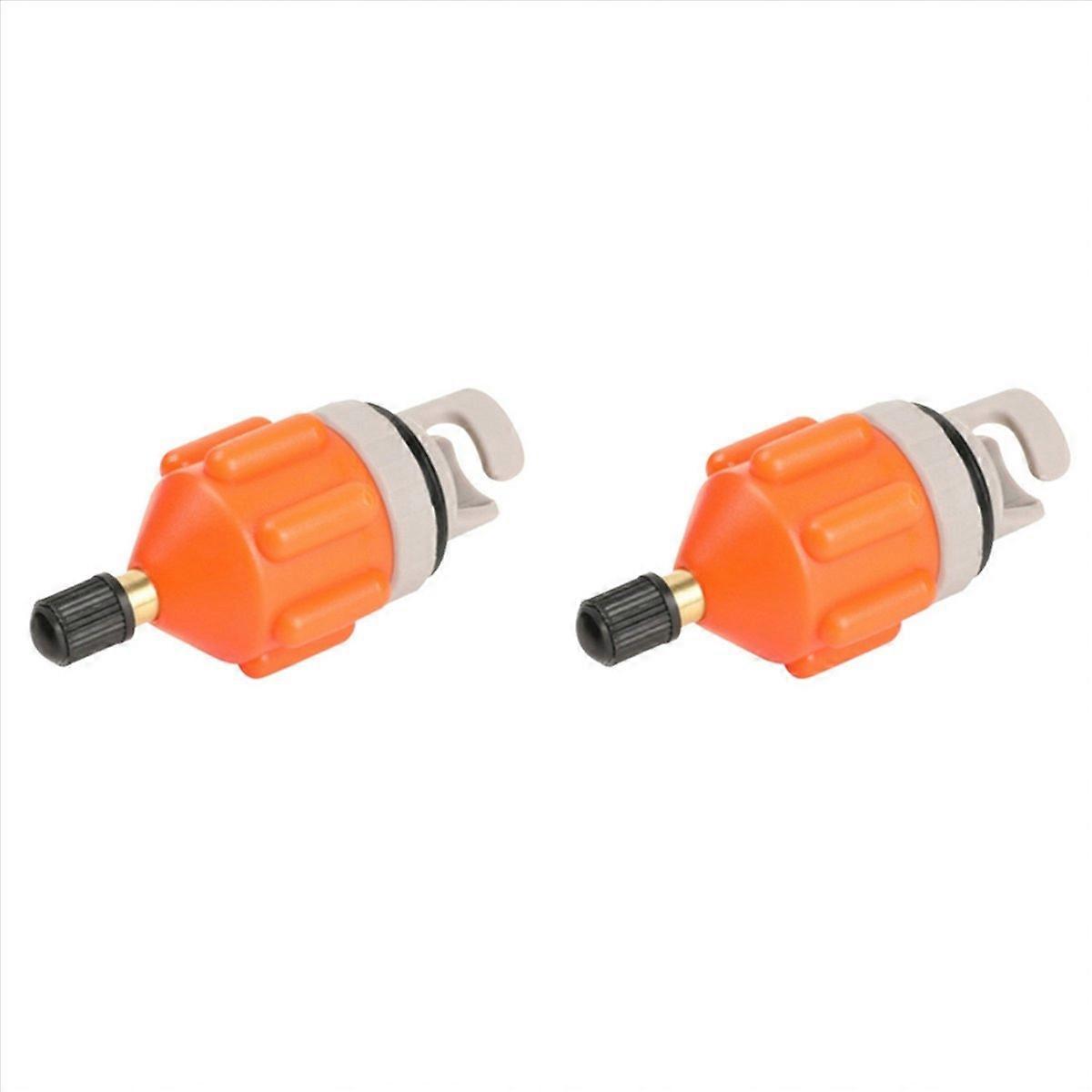2X Sup Paddle Air Nozzle Kayak Air Valve Adapter on-Board Pump Inflatable Adapter(Orange)