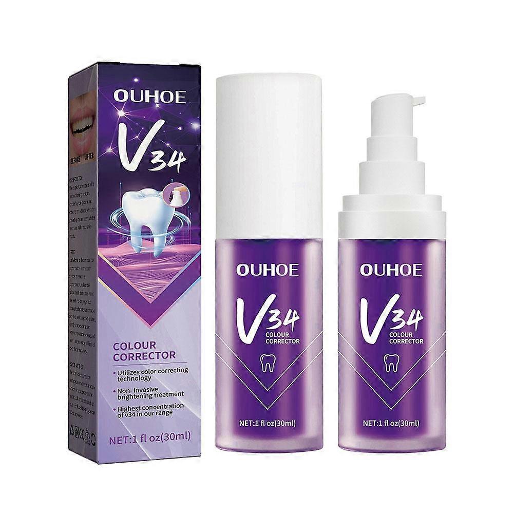 V34 Color Correcting Toothpaste Advanced Stain Removal Formula For Deep Cleaning Teeth Whitening Fresh Breath 30ml
