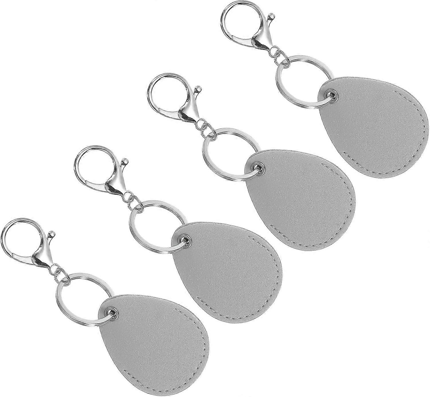 Leather Key Fob, PU Leather Key Fobs with Key Rings Keychain Holder for ID Key Card