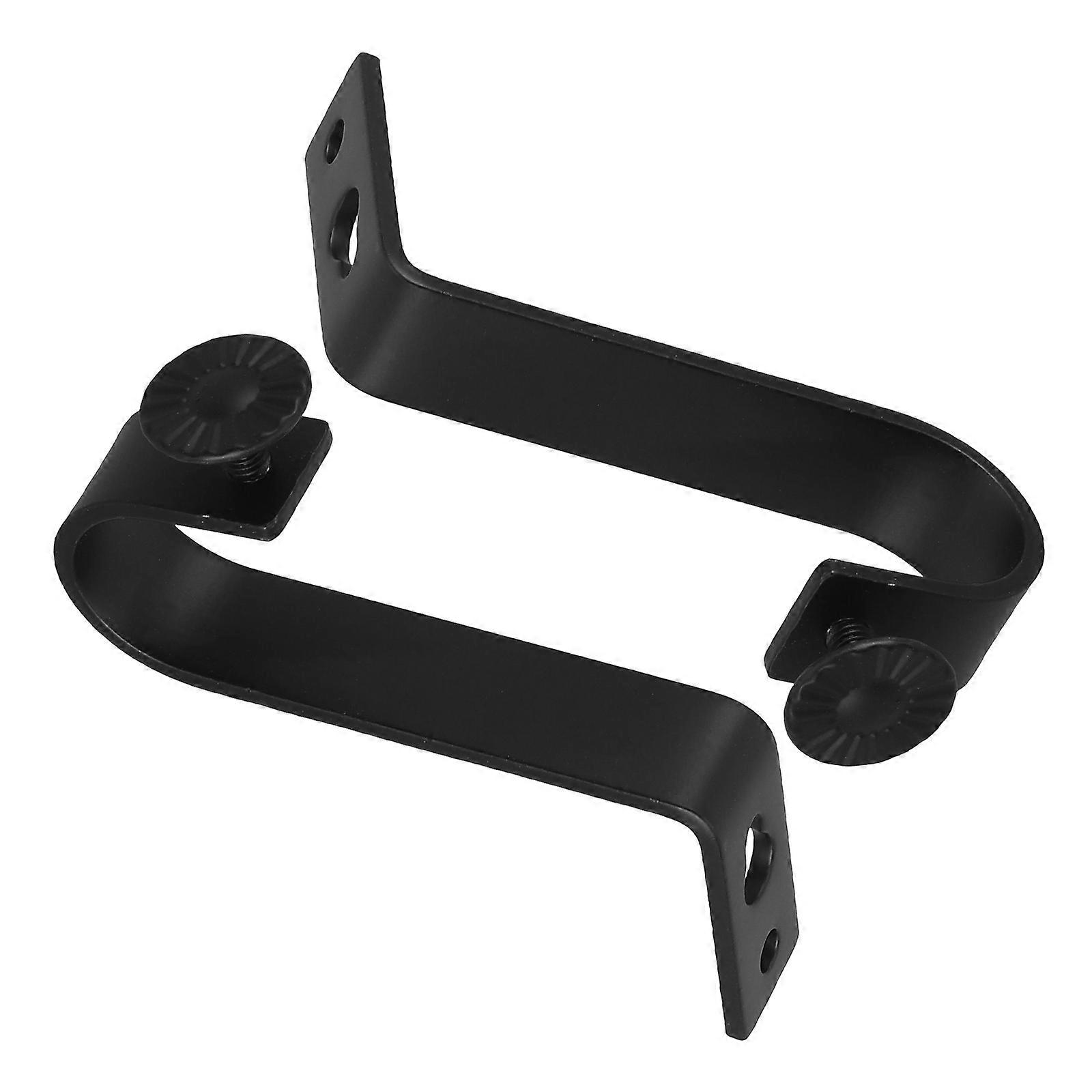 Curtain Rod Bracket Support Mounting For Indoor Decor Black Iron 1Set