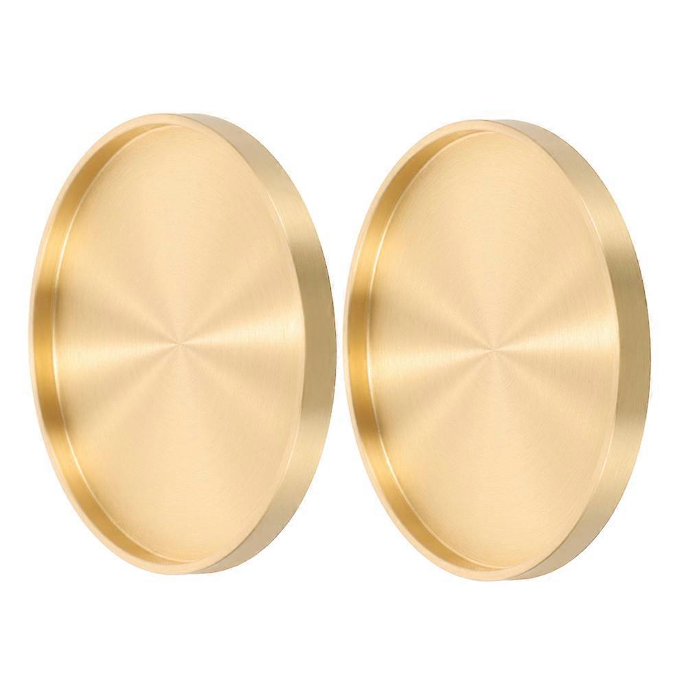 Copper Coaster Cup Coaster for Home 2Pcs Golden Durable Set