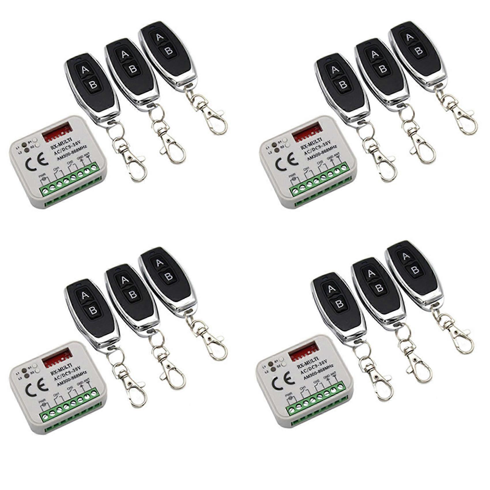 4X Garage Gate Remote Receiver 433 868MHz RX MULTI 300-900MHZ AC/DC 9-30V Receiver with Remote Control
