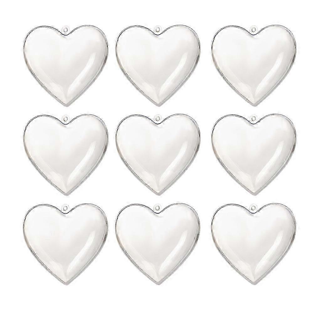 9 stk hjerteformede bokser Julekuler gjennomsiktige klare julekuler Fyllbare julekuler Fyllbare julekuler