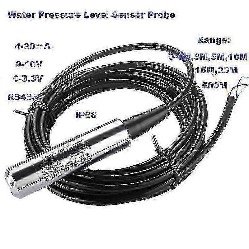 Hydrostatic water level sensor 0-10V output for 0-15M applications
