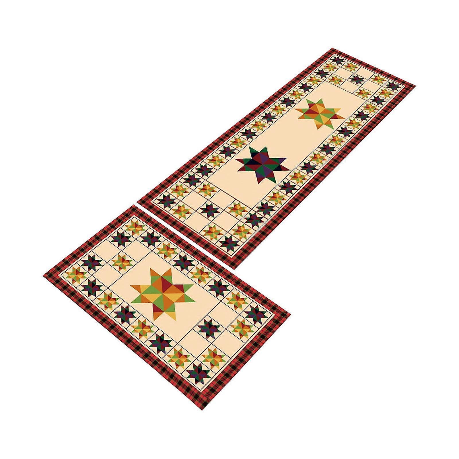 Avtoify Geometry Abstract Strip Kitchen Slip Floor Mat E