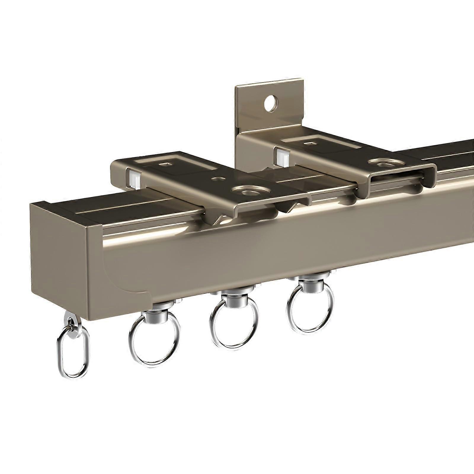 Heavy Duty Ceiling Curtain Track with Mute Rollers for Room Dividers and Privacy Screens, 150cm Champagne