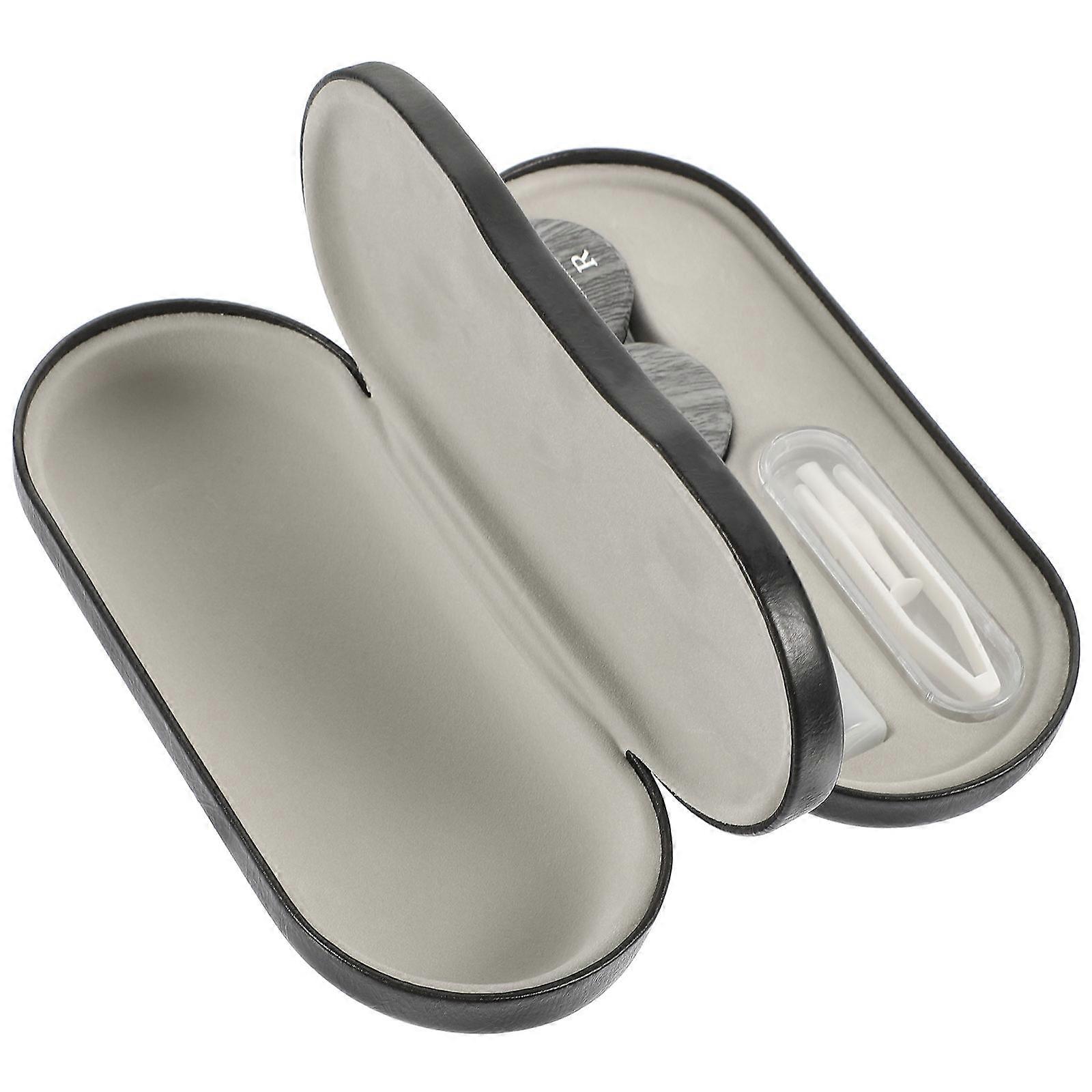 Compact Glasses Case Multipurpose Glasses Container Store Contact Lenses Daily Use Metal Velvet Lining Dual-Use 1Set