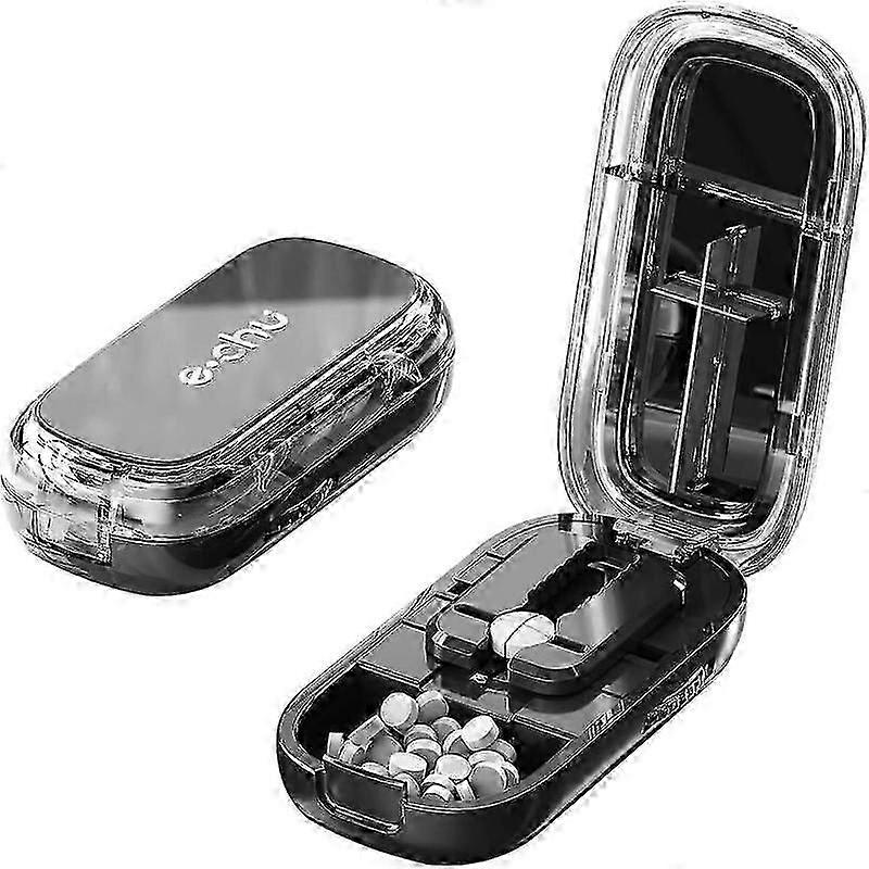 Compact and Portable Pill Cutter for Precise Splitting into Halves or Quarters