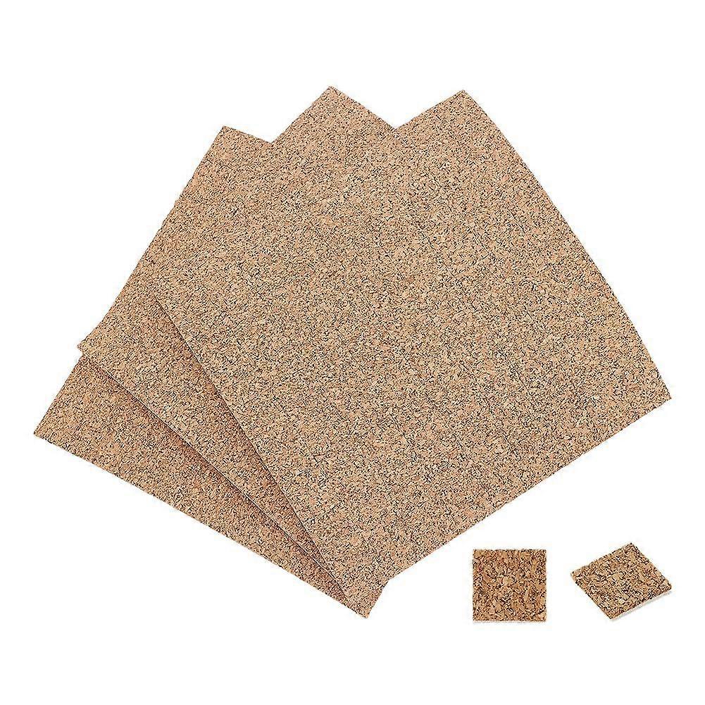 320Pcs Square Self-Adhesive Cork Glass Pad 18x18x3mm Cork Tiles Backing Sheets with Static Back Foam Pads for Coasters Glass Windows Homemade Projects