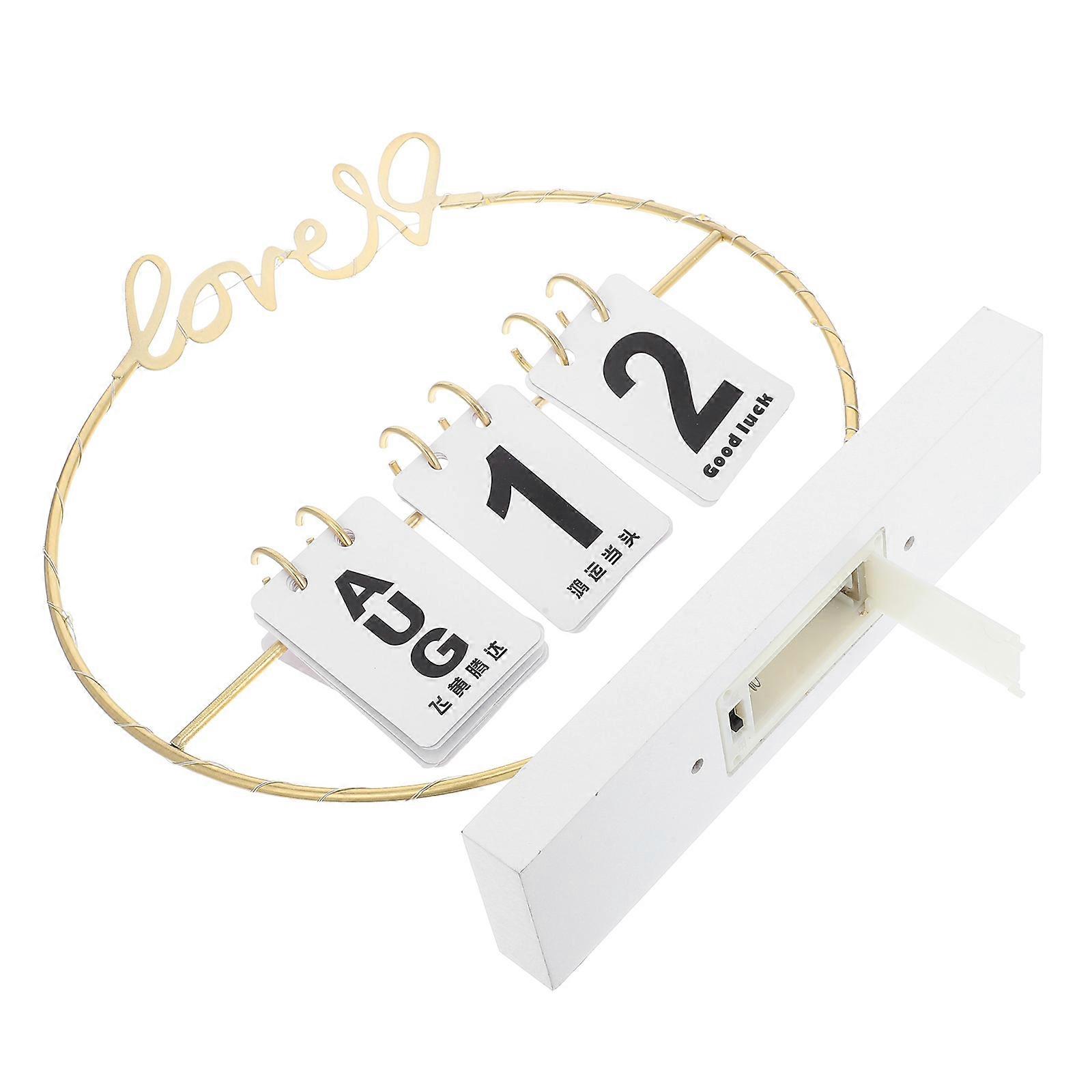 Elegant Wooden Calendar With Night Lamp Feature For Home Study Office Decoration 4Pcs Assorted Color Romantic Shape Display