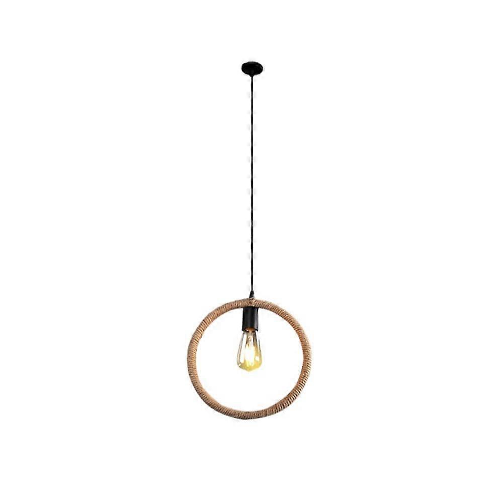 Industrial Pendant Light with Adjustable Hemp Rope Vintage E27 Ceiling Fixture for Loft and Cafe